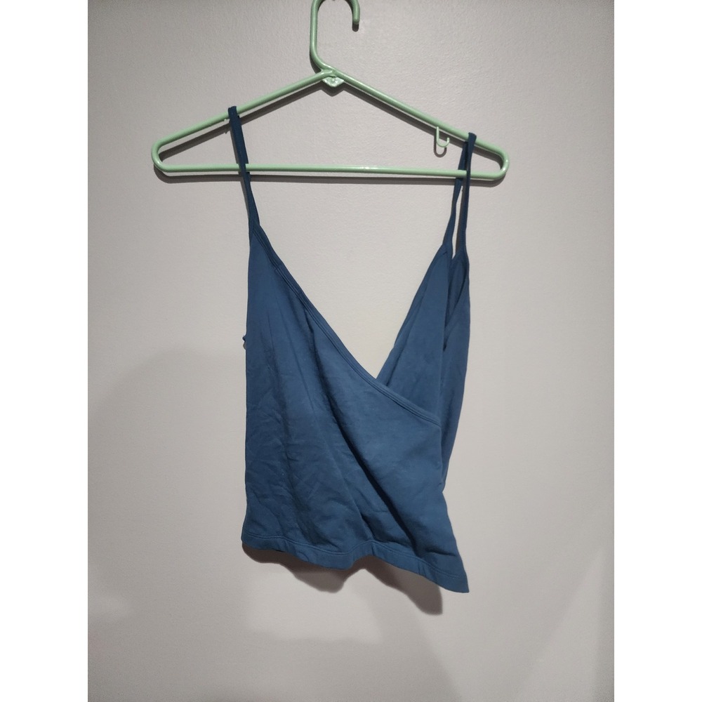 J.Crew Womens Wrap Surplice Camisole Top Blue Teal Spaghetti Strap 55131 Size M